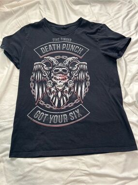 Five Finger Death Punch "Got Your Six" Black Graphic Tee sz:m